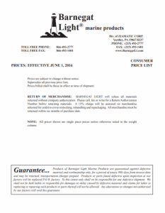 Barnegat Light Price List Cover